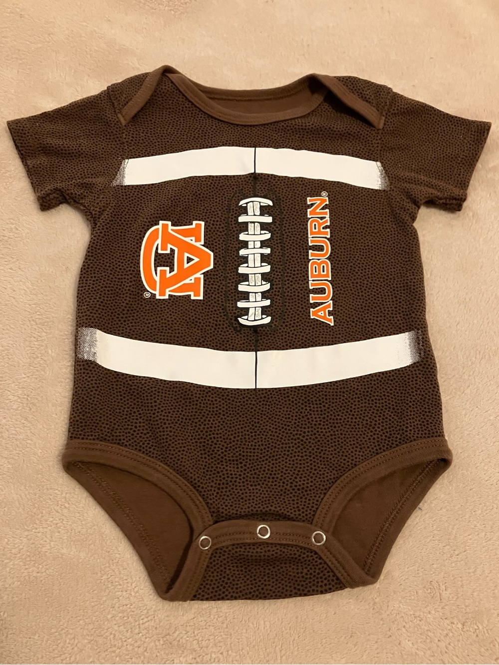 Gen2 Auburn Tigers Football Onesie/Bodysuit Baby 6/9M 100% Cotton